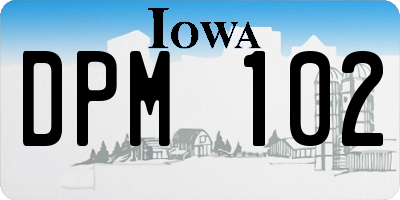 IA license plate DPM102