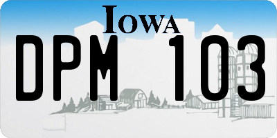 IA license plate DPM103