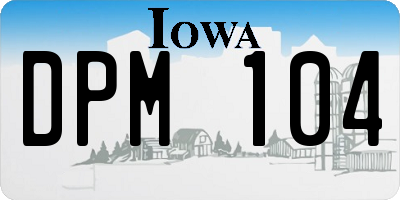 IA license plate DPM104