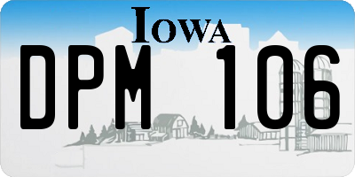 IA license plate DPM106