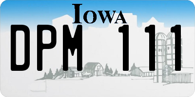 IA license plate DPM111