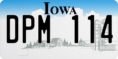 IA license plate DPM114
