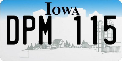 IA license plate DPM115