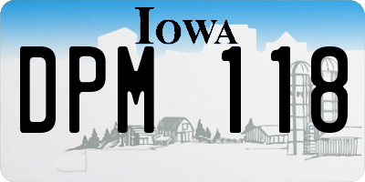 IA license plate DPM118