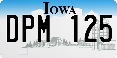 IA license plate DPM125