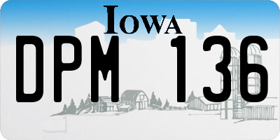 IA license plate DPM136