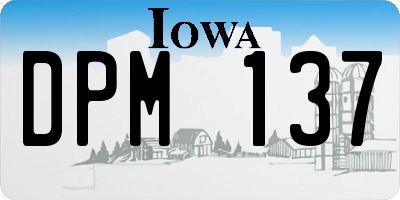 IA license plate DPM137