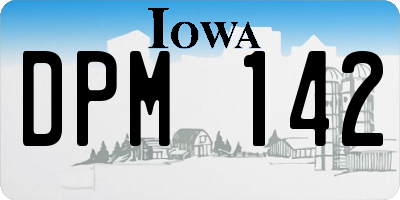 IA license plate DPM142