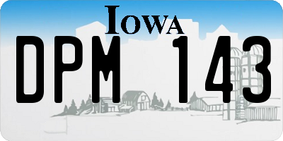 IA license plate DPM143