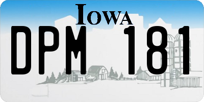 IA license plate DPM181