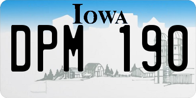 IA license plate DPM190