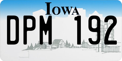 IA license plate DPM192