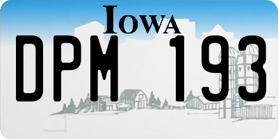 IA license plate DPM193