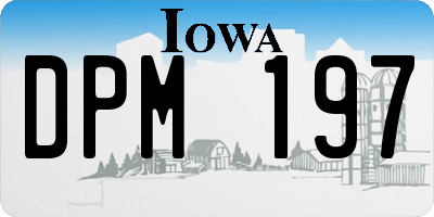 IA license plate DPM197