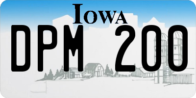 IA license plate DPM200