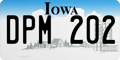 IA license plate DPM202