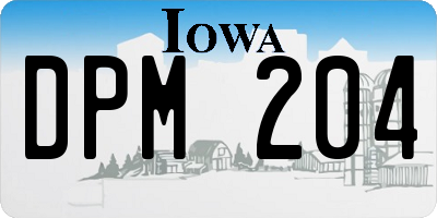 IA license plate DPM204