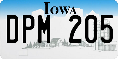 IA license plate DPM205