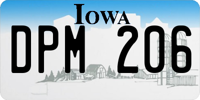 IA license plate DPM206