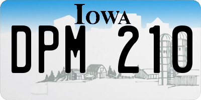 IA license plate DPM210