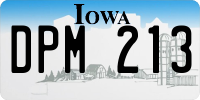 IA license plate DPM213