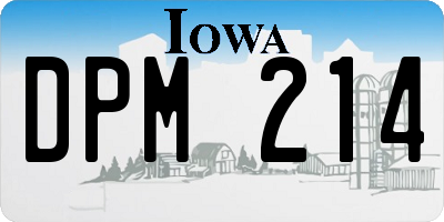 IA license plate DPM214