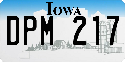 IA license plate DPM217