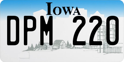 IA license plate DPM220