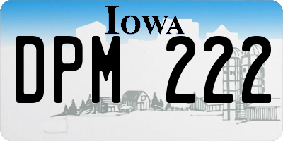 IA license plate DPM222