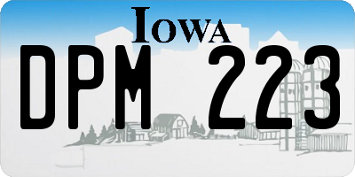 IA license plate DPM223