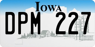 IA license plate DPM227