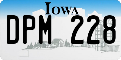 IA license plate DPM228