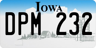 IA license plate DPM232
