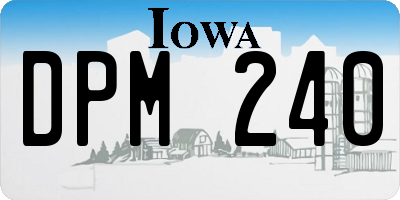 IA license plate DPM240