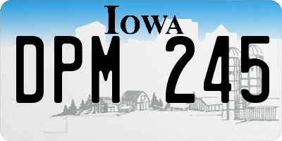 IA license plate DPM245