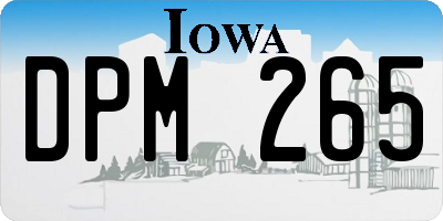 IA license plate DPM265