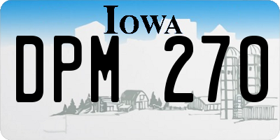IA license plate DPM270