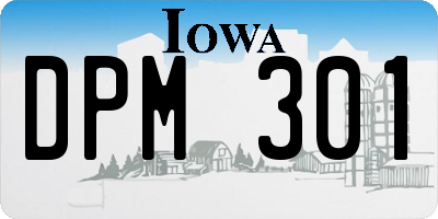 IA license plate DPM301