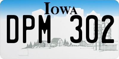 IA license plate DPM302