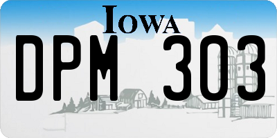 IA license plate DPM303