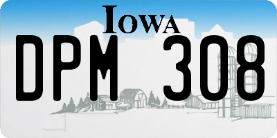 IA license plate DPM308