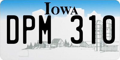 IA license plate DPM310