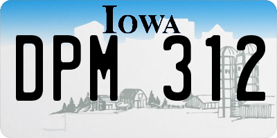 IA license plate DPM312