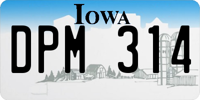 IA license plate DPM314
