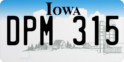 IA license plate DPM315