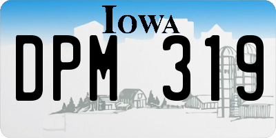 IA license plate DPM319