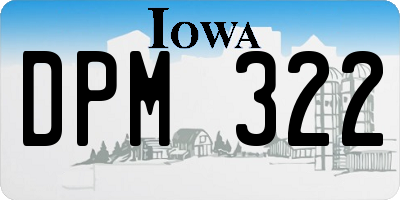IA license plate DPM322