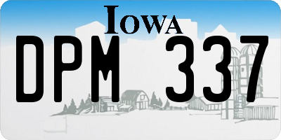 IA license plate DPM337