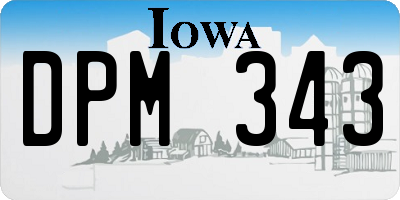 IA license plate DPM343