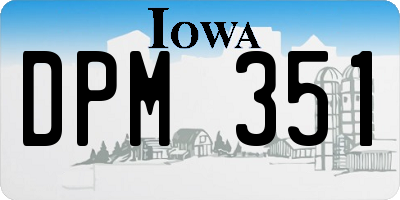 IA license plate DPM351